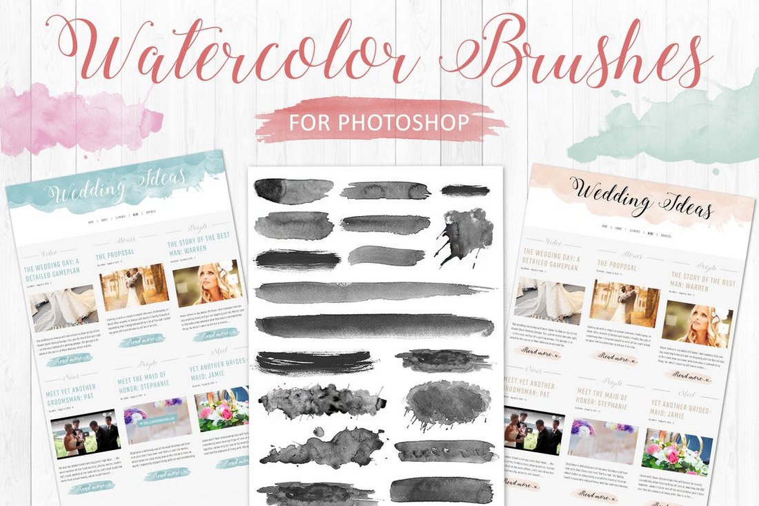 Watercolor Brushes for Photoshop